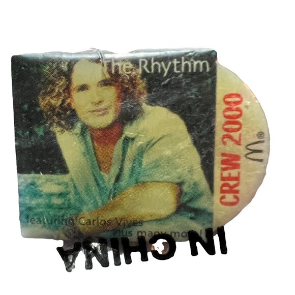 McDonalds Pin The Rhythm Carlos Vives 2000 Crew Employee Lapel Pinback Vintage - Picture 7 of 8